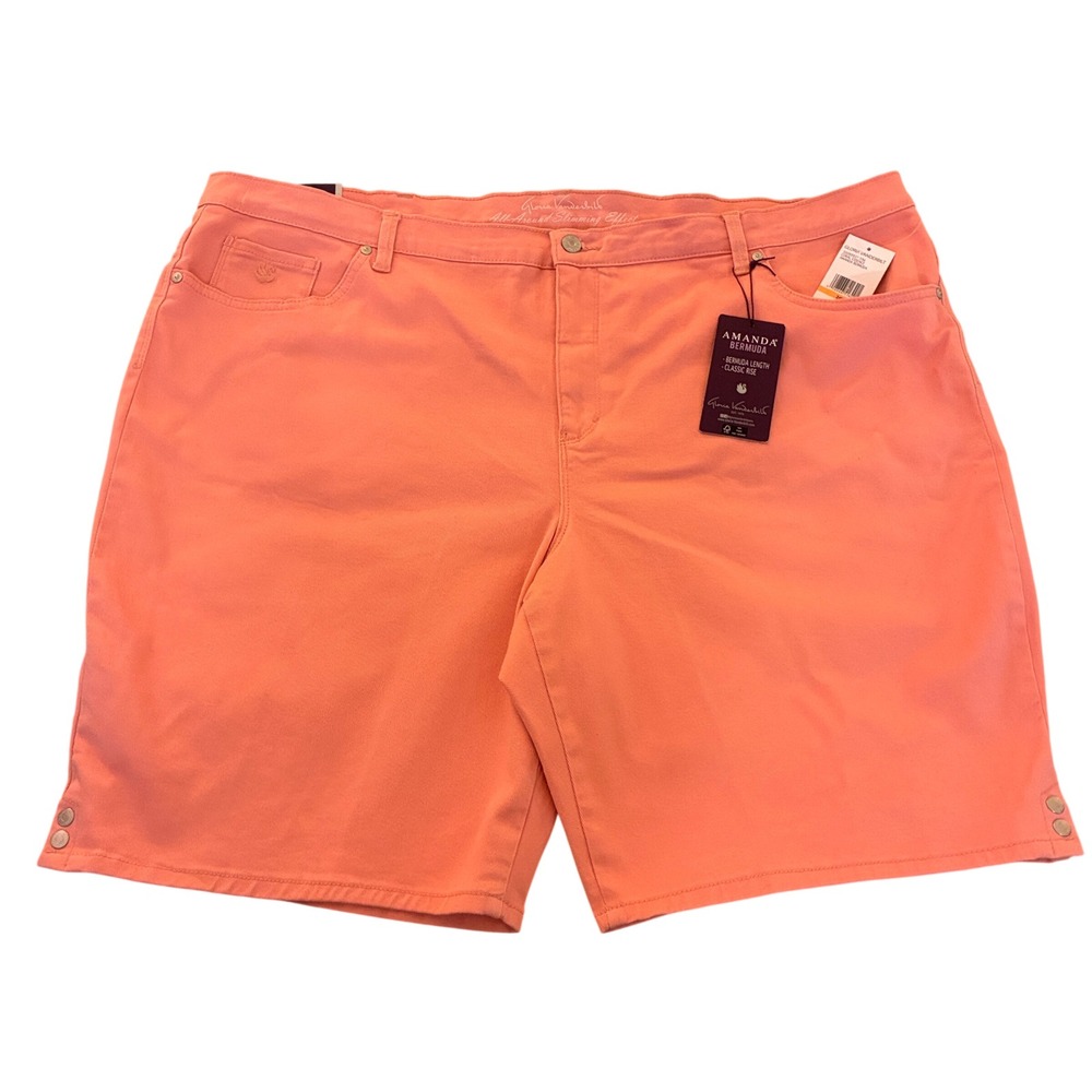 Gloria Vanderbilt Bermuda Shorts Women 24W peach denim New resort cruise travel